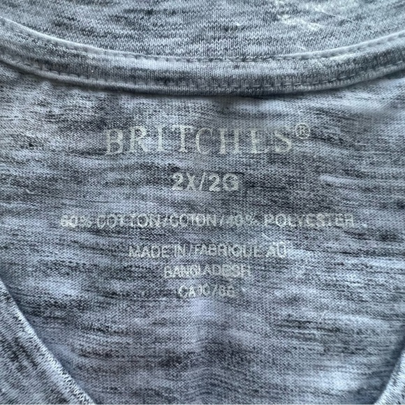 Britches, Men’s Ultimate Space-Dye-V-Neck Tee. Size: 2X. NWT - Picture 3 of 10